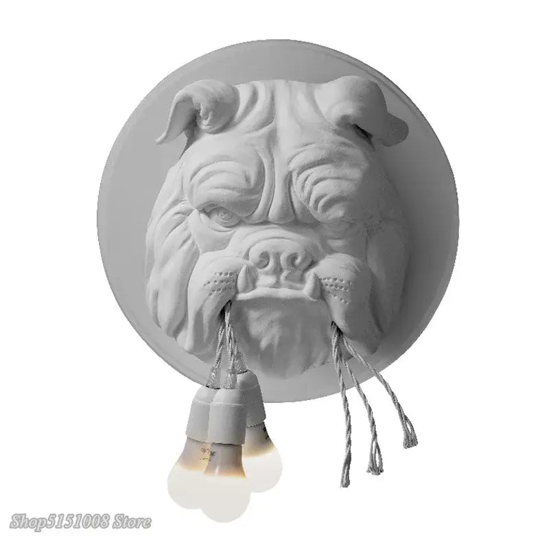 Gray concrete decorbites bulldog wall lamp bedroom triple bulb sconce
