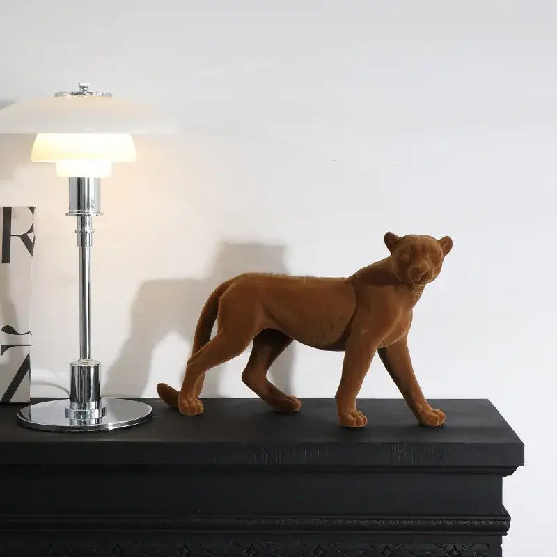 DecorBites™ Leopard Flocking Sculpture Cheetah Pendant Home Decor Figurine