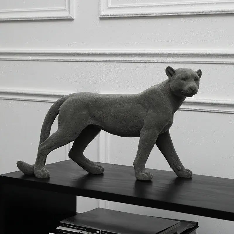 DecorBites™ Leopard Flocking Sculpture Cheetah Pendant Home Decor Figurine