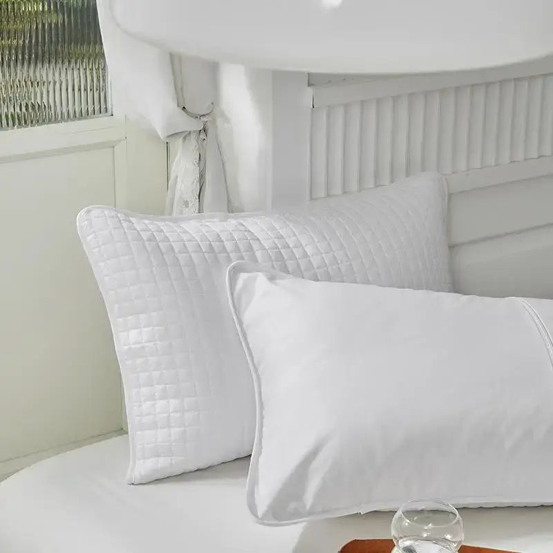 Gray quilted cotton pillowcase shield bedroom sweat protection