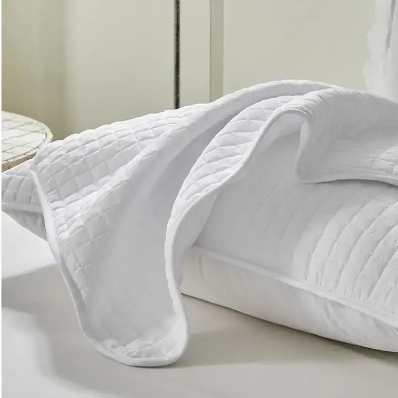 Gray quilted cotton pillowcase shield bedroom sweat protection