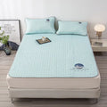 DecorBites™ Cooling Latex Bed Mat Set - Thick Summer Quilted Matress Pad & Pillowcases