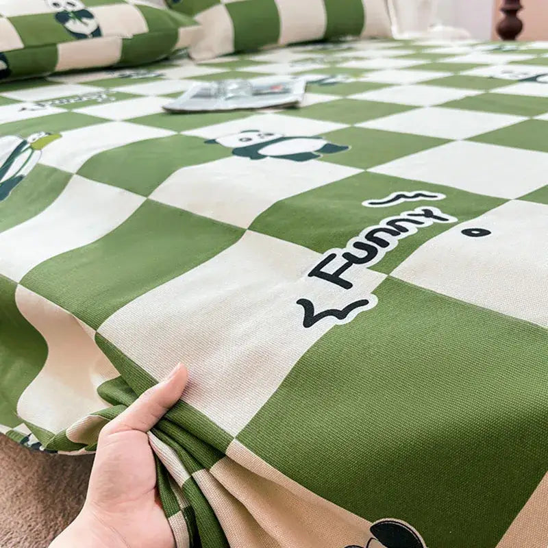 DecorBites™ Cartoon Printed Cotton Bedspread | Queen King | Durable Coarse Cloth | All Seasons