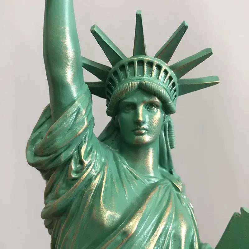 Green statue of liberty desk model office decor set
