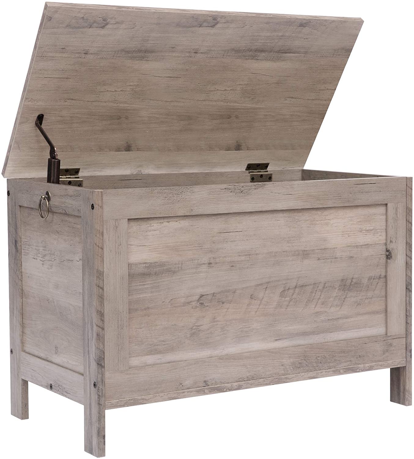 Storage Chest Sturdy Entryway Storage Bench, Wood Look Accent Furniture, Easy Assembly Oak White