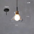 Hammered clear glass pendant light kitchen cork accents