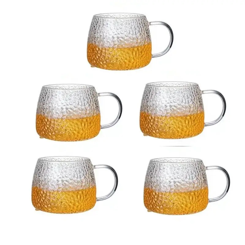 DecorBites™ Borosilicate Glass Water Cup with Handle - Heat Insulation Lemon Tea & Juice Cup