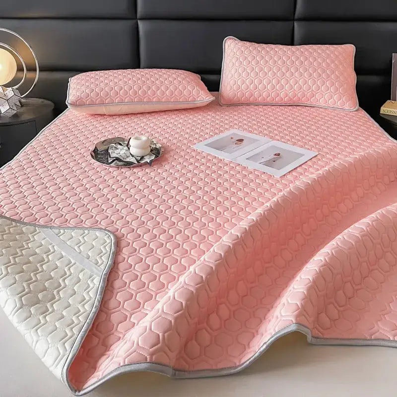 DecorBites™ Cool Latex Filled Bed Sheet Set with Ice Silk Cooling Mat & Pillowcases