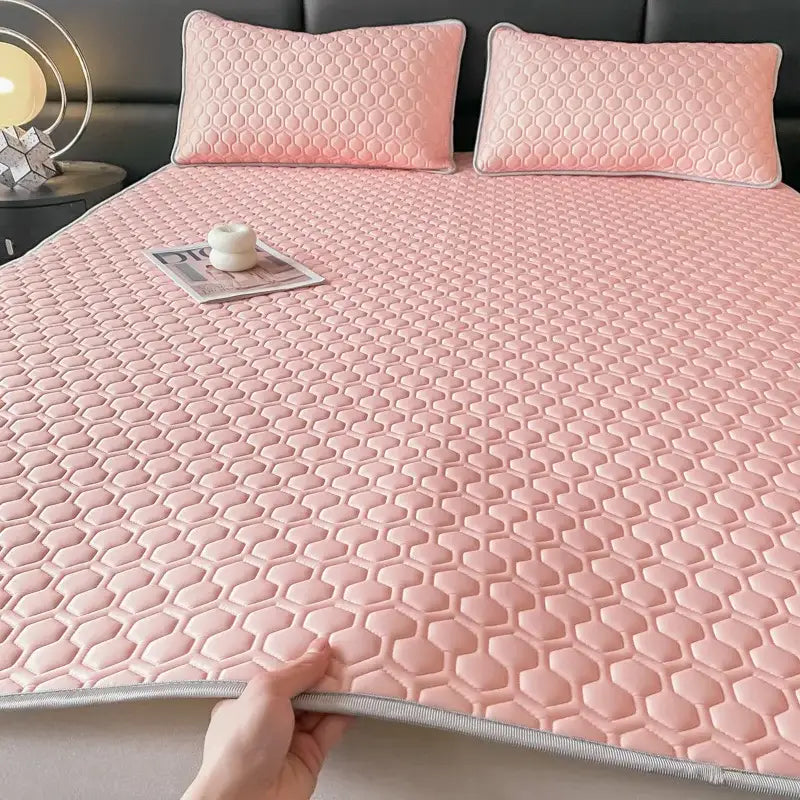 DecorBites™ Cool Latex Filled Bed Sheet Set with Ice Silk Cooling Mat & Pillowcases
