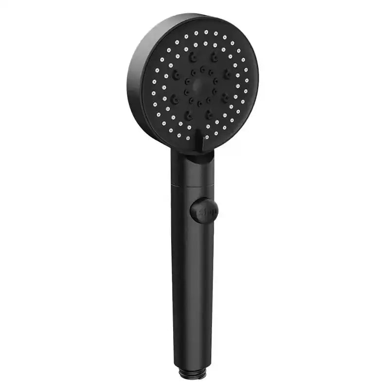 DecorBites™ Black Round High Pressure Shower Head with 6 Modes & Water Stop Knobs