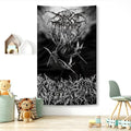DecorBites™ Black Metal Hippie Hotel Tapestry Flag for Bohemian Bedroom Art