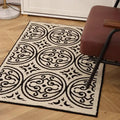 Houndstooth black & ivory area rug living room floor mat