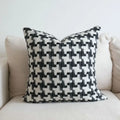 Houndstooth black & white crochet cushion cover living room decor