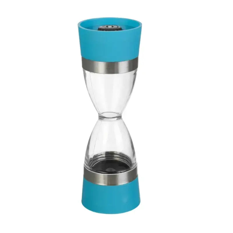 Hourglass shape black & stainless steel dual spice grinder kitchen