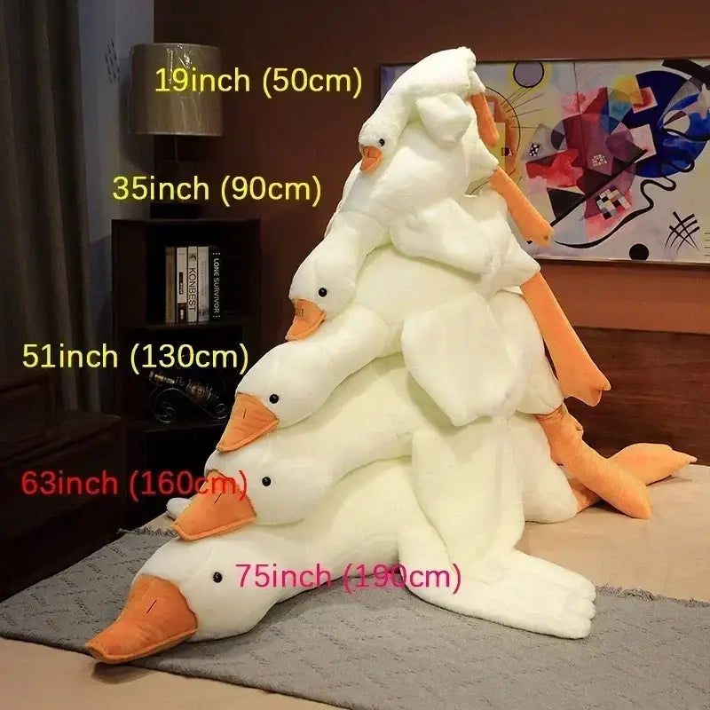 Huge goose body pillow plush white stuffed animal bedroom decor