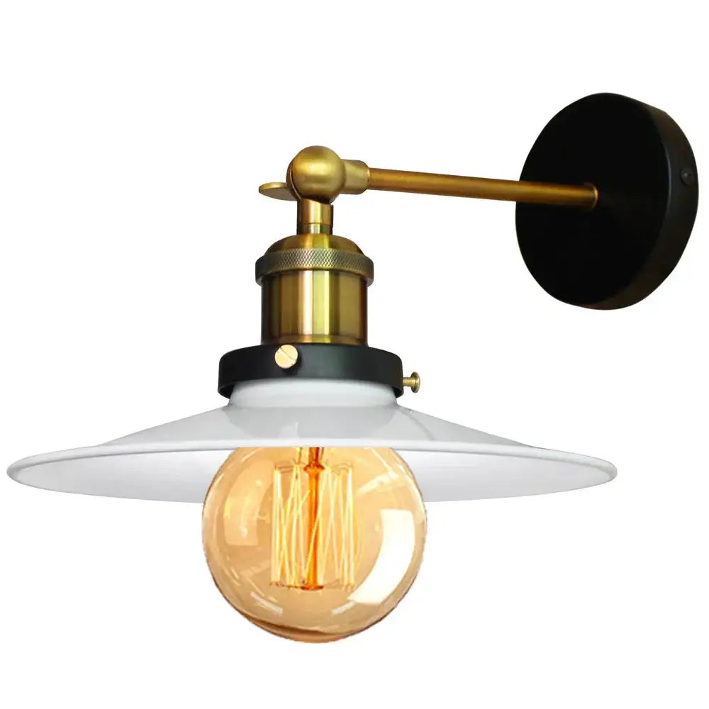 Industrial adjustable wall light for kitchen brass and black sconce