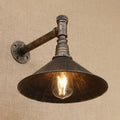 DecorBites™ Farmhouse Style Antique Brass Wall Sconce with Metallic Cone & Pipe - 1 Head Dining Room Lighting
