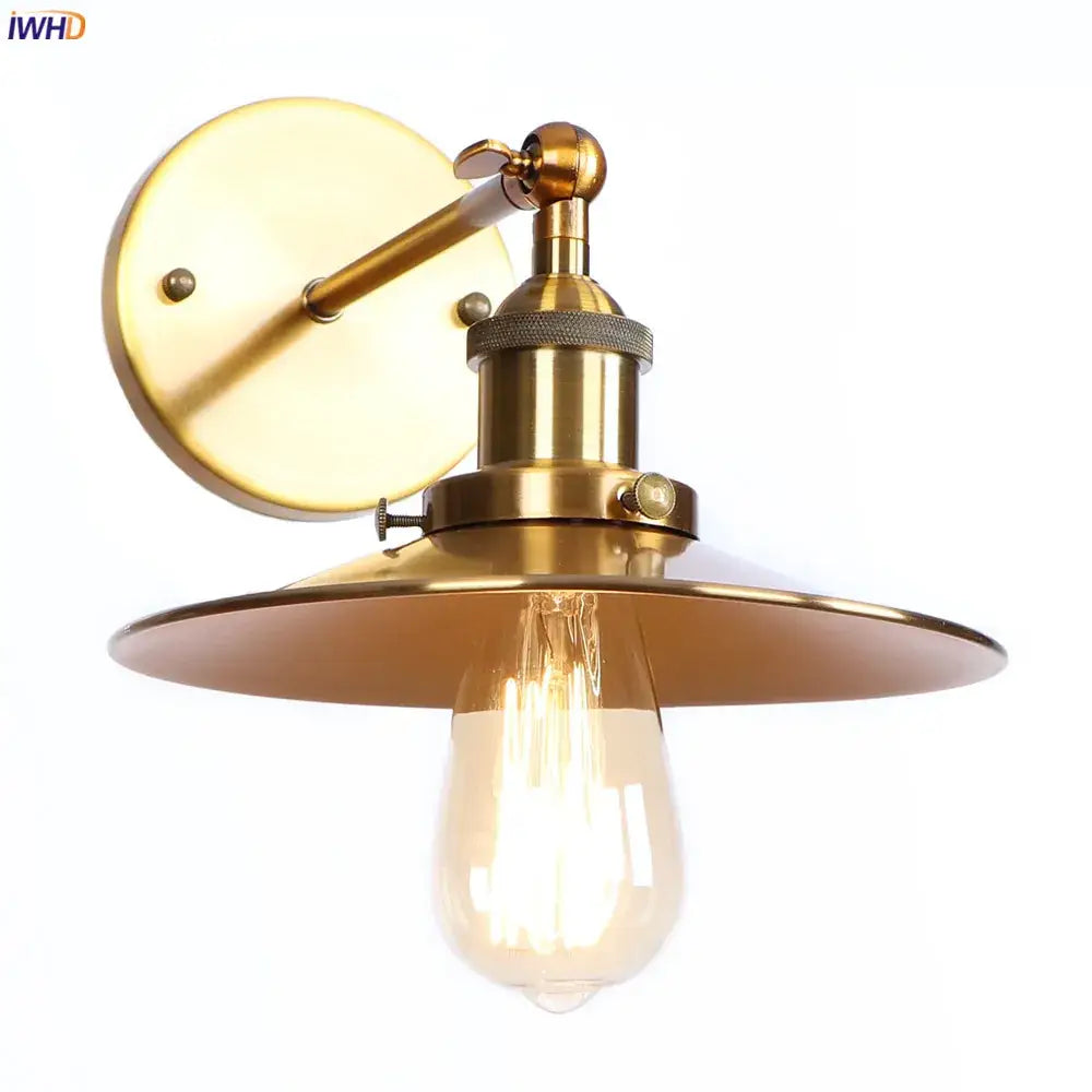 Industrial antique gold rustic wall light for living room