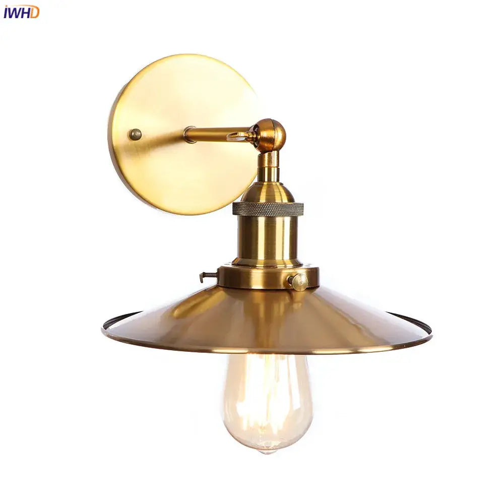 Industrial antique gold rustic wall light for living room