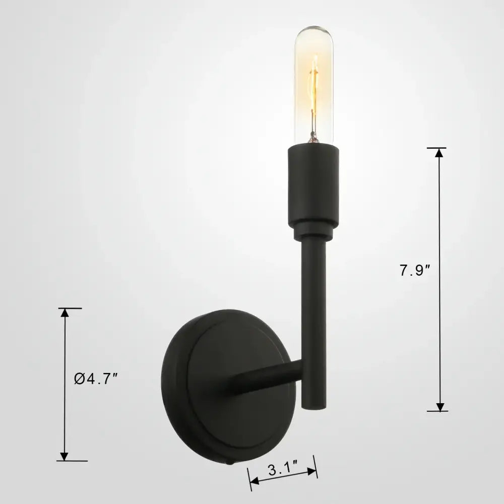 Industrial antique metal wall lamp – bedroom black glass sconce