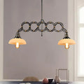 DecorBites™ Industrial Opal Glass Pendant Light Kit - Adjustable Dome Design, 2 Lights - Brass Hanging Lamp for Kitchen Island