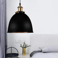 Industrial black & brass dome pendant lamp kitchen hanging light