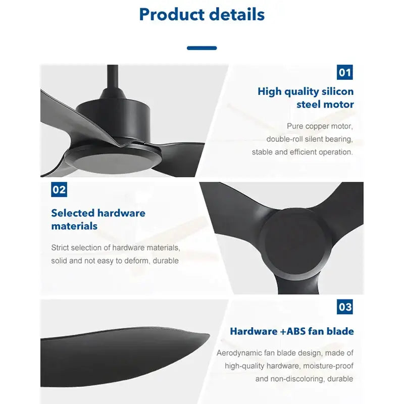 DecorBites™ 48" DC Remote Control Ceiling Fan Plastic Blade Bedroom Indoor Industry 220V