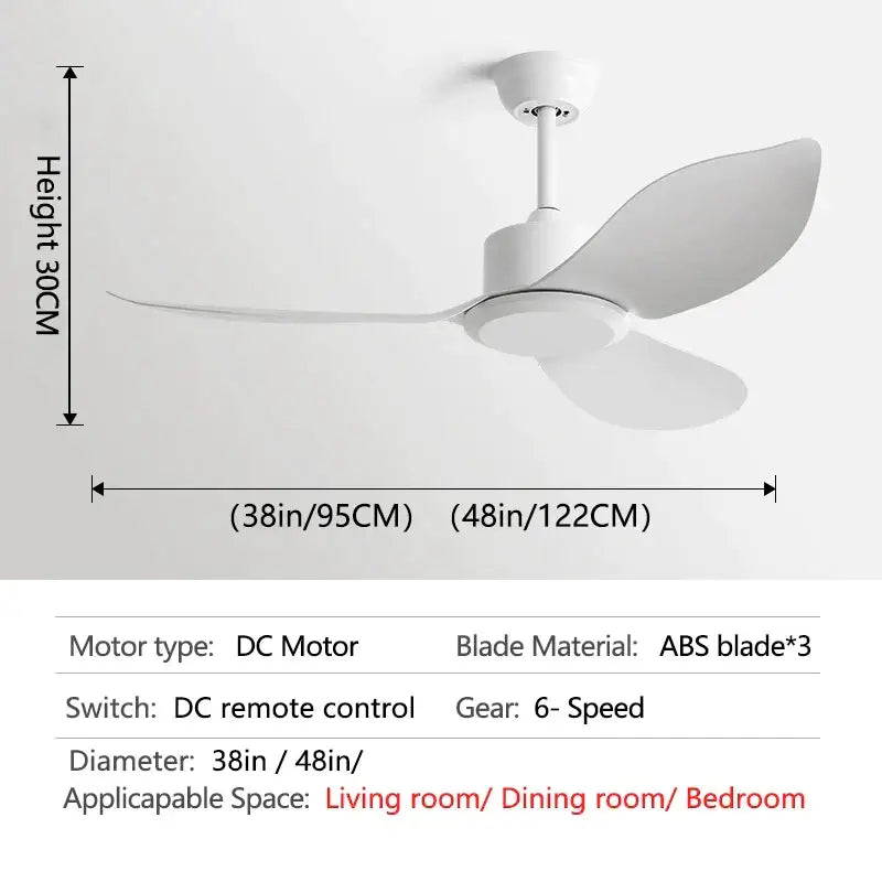 DecorBites™ 48" DC Remote Control Ceiling Fan Plastic Blade Bedroom Indoor Industry 220V