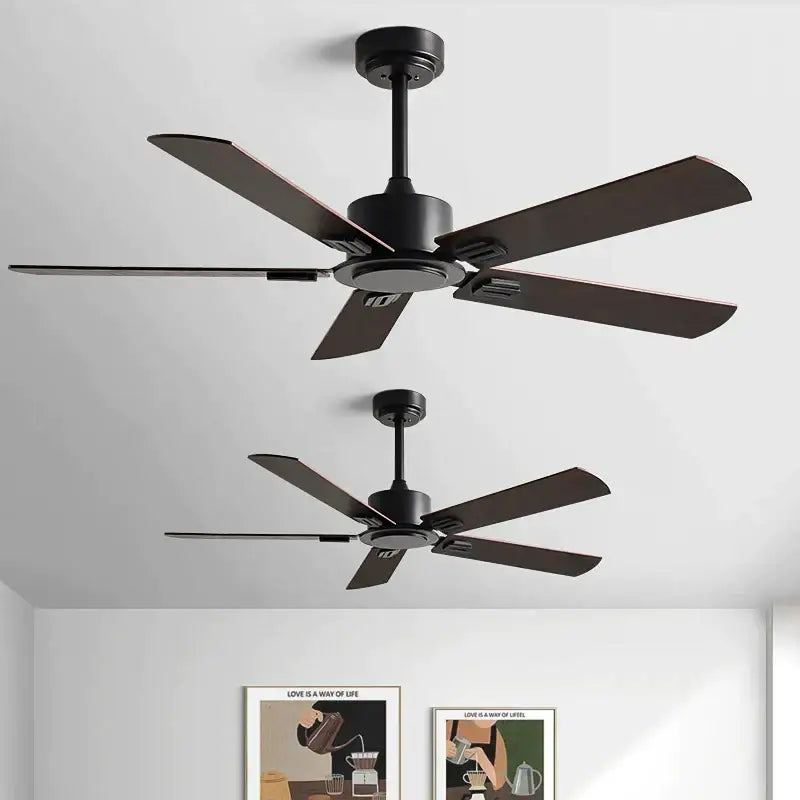 Industrial black ceiling fan with remote control living room