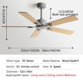 Industrial black ceiling fan with remote control living room