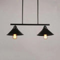 DecorBites™ Retro Loft Metal Island Pendant Light Fixture - Black Finish, Conical Design, 2/3 Lights - Kitchen Ceiling Lighting