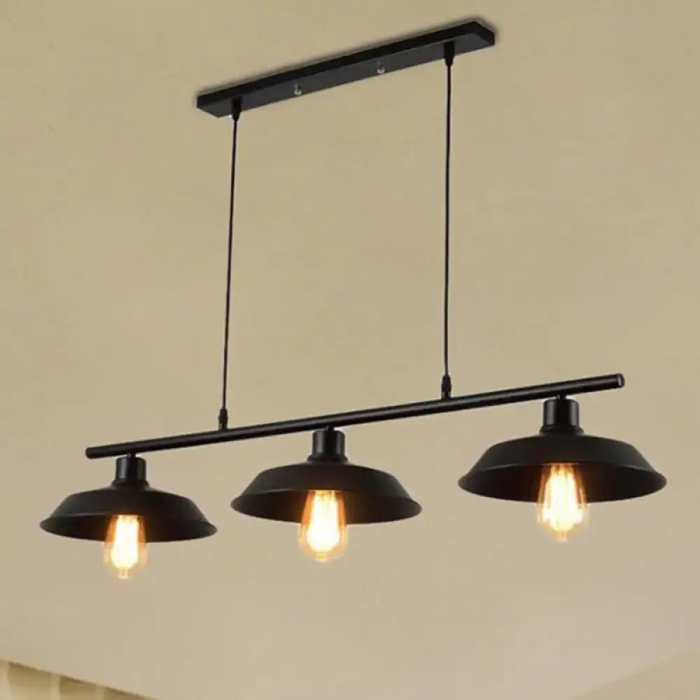 DecorBites™ Industrial Black Metal Pendant Lighting - 3-Light Island Fixture for Bedroom".