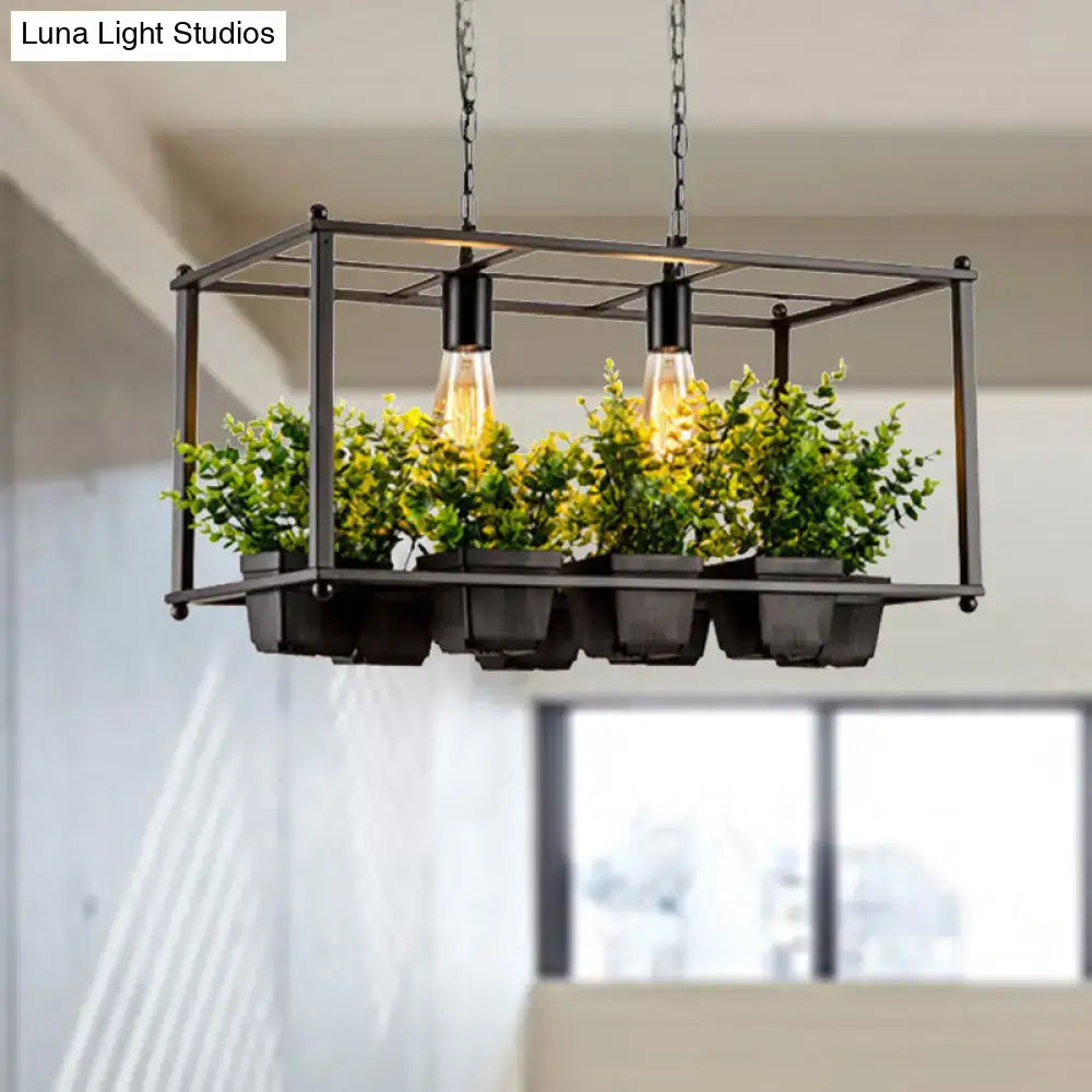 Industrial black metal led plant hanging light dining room e26 e27 bulb