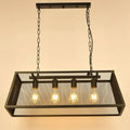 Industrial black metal mesh pendant light fixture dining room