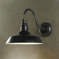 Industrial black metal shade wall light – kitchen farmhouse sconce