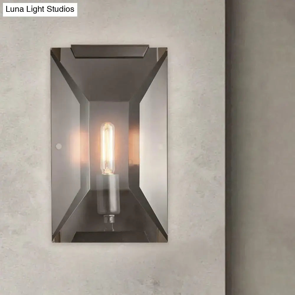 Industrial black metal wall mounted sconce light bedroom fixture