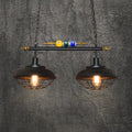 Industrial black metal wire frame island light billiard room pendant