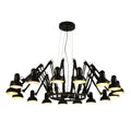 Industrial black multi arm pendant light living room chandelier