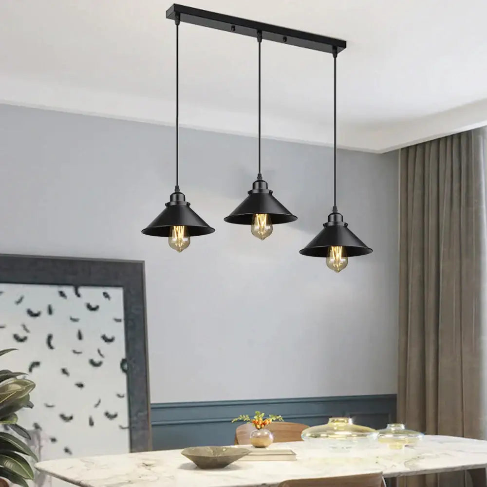 Industrial black pendant light with edison bulb for kitchen