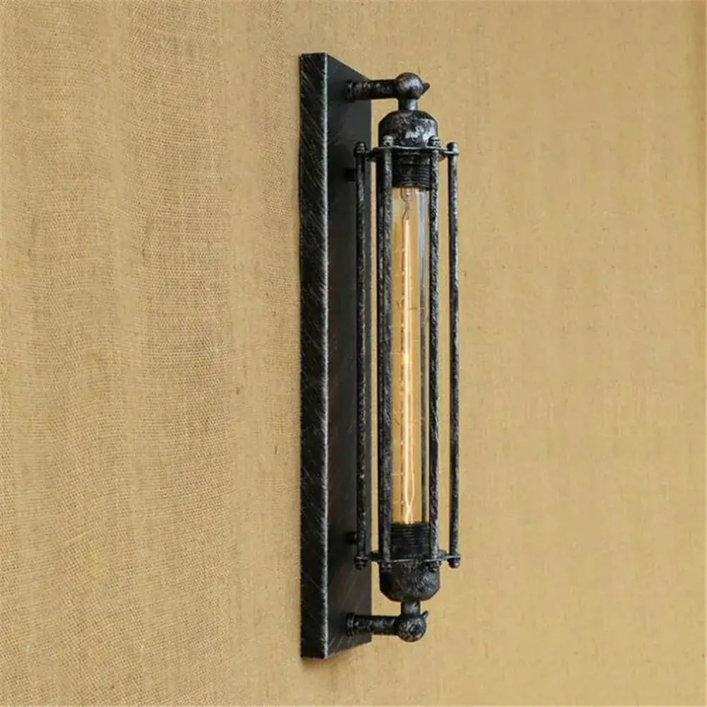 Industrial black rustic edison wall light kitchen metal sconce