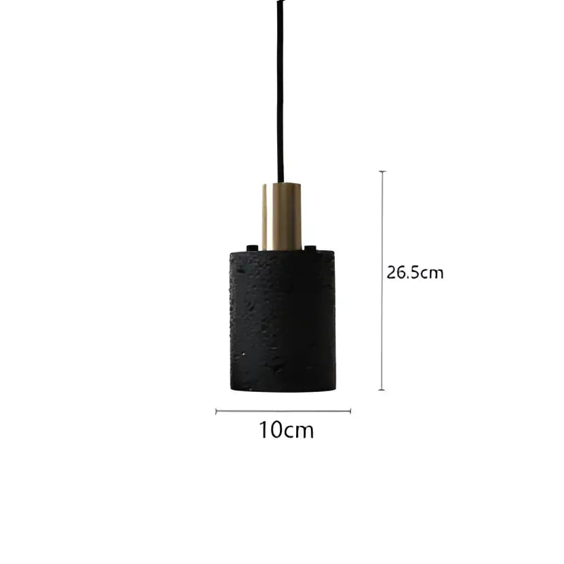 Industrial black travertine cement pendant light kitchen hat light