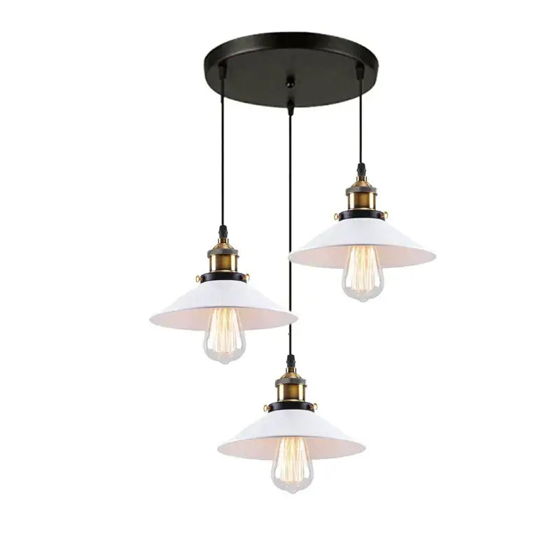 Industrial black & white ceiling chandelier – kitchen pendant light