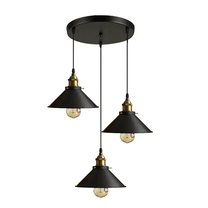 Industrial black & white ceiling chandelier – kitchen pendant light