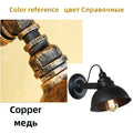 Industrial black wrought iron wall sconce bedroom edison lamp