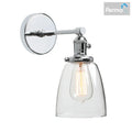 Industrial brass glass wall sconce light bedroom fixture
