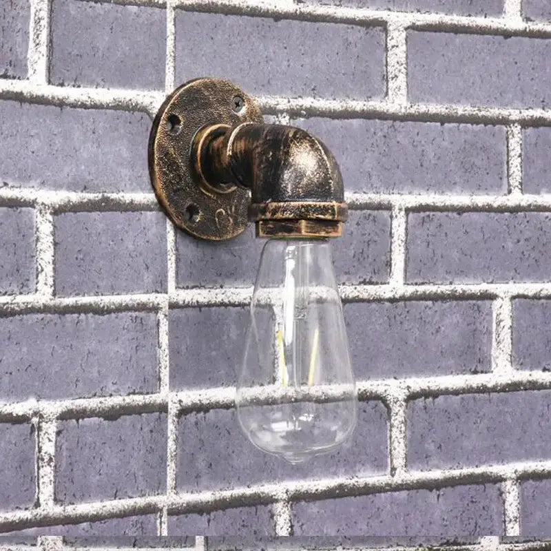 DecorBites™ Industrial Iron Pipe Wall Sconce for Bedroom, Cafe, and Restaurant