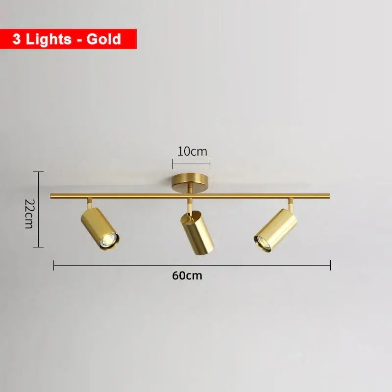 Industrial brushed brass 3 light ceiling light for living room