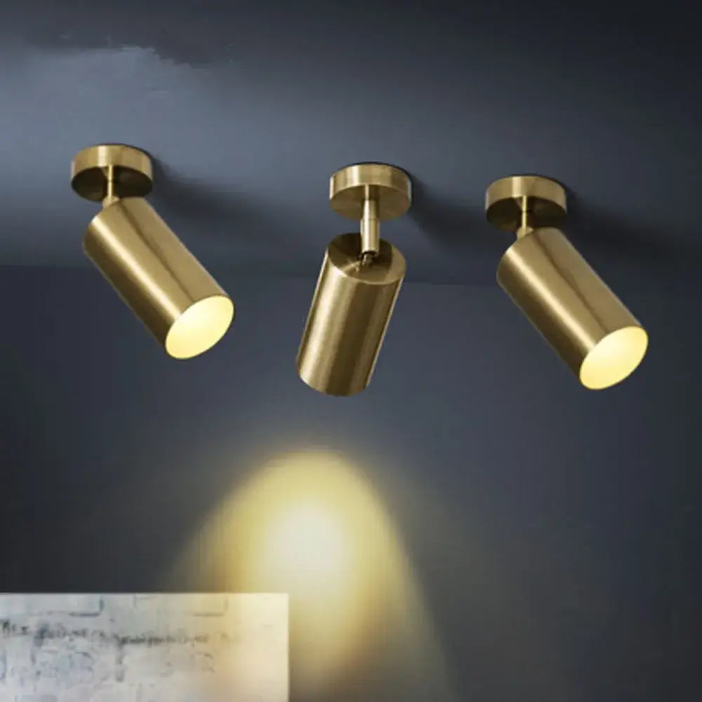 Industrial brushed brass 3 light ceiling light for living room