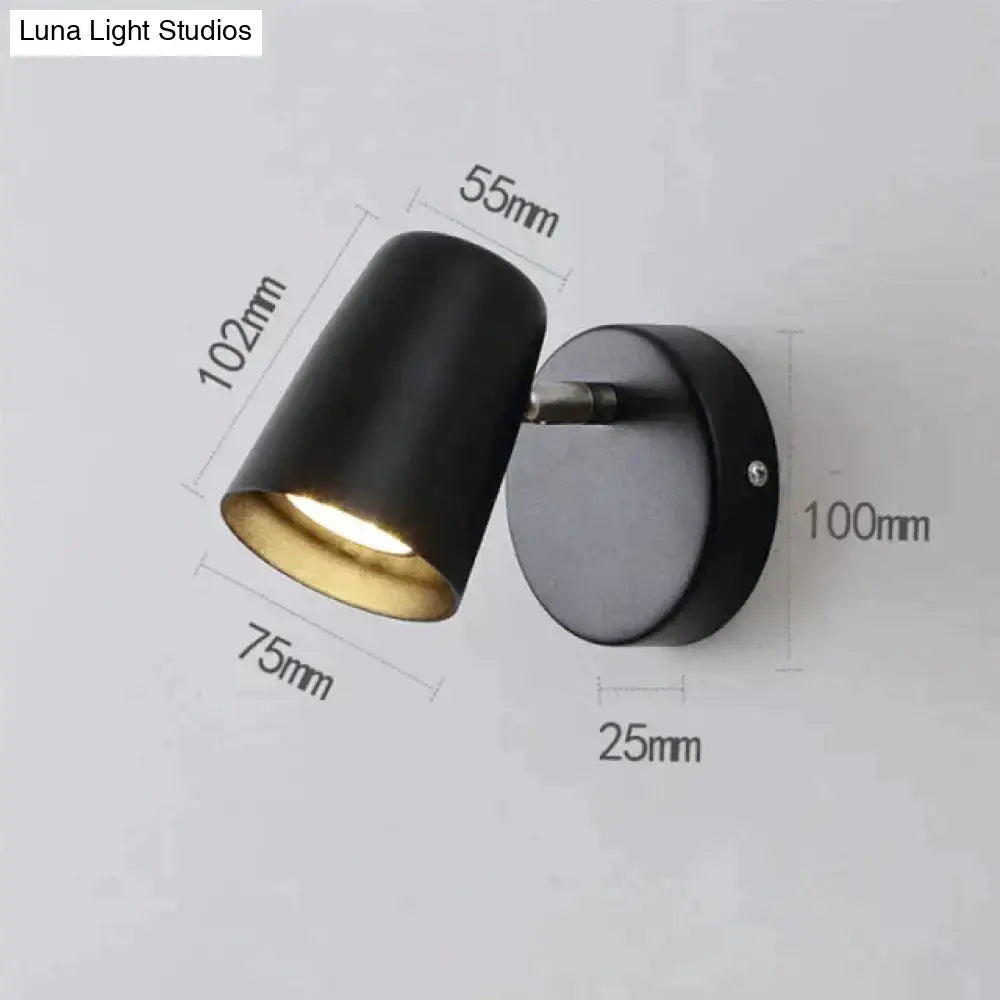 Industrial brushed nickel led wall sconce bedroom spotlight