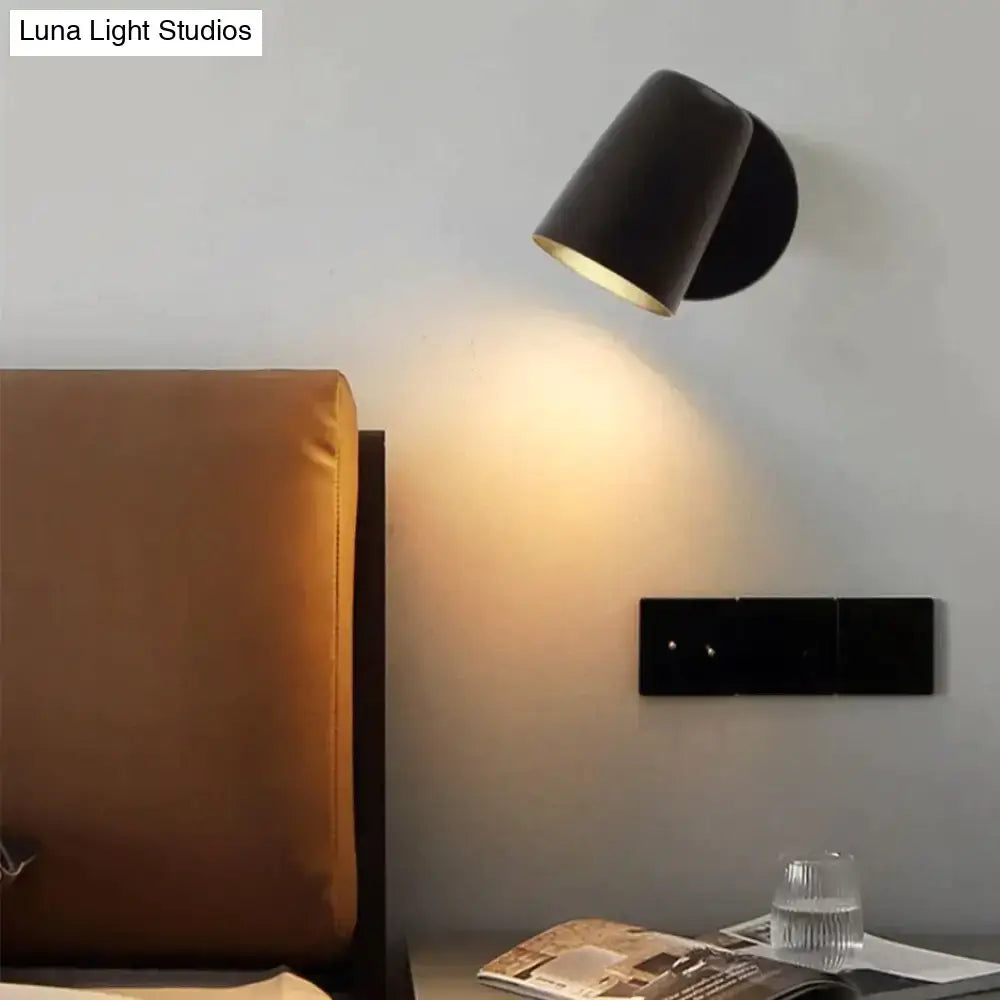 Industrial brushed nickel led wall sconce bedroom spotlight
